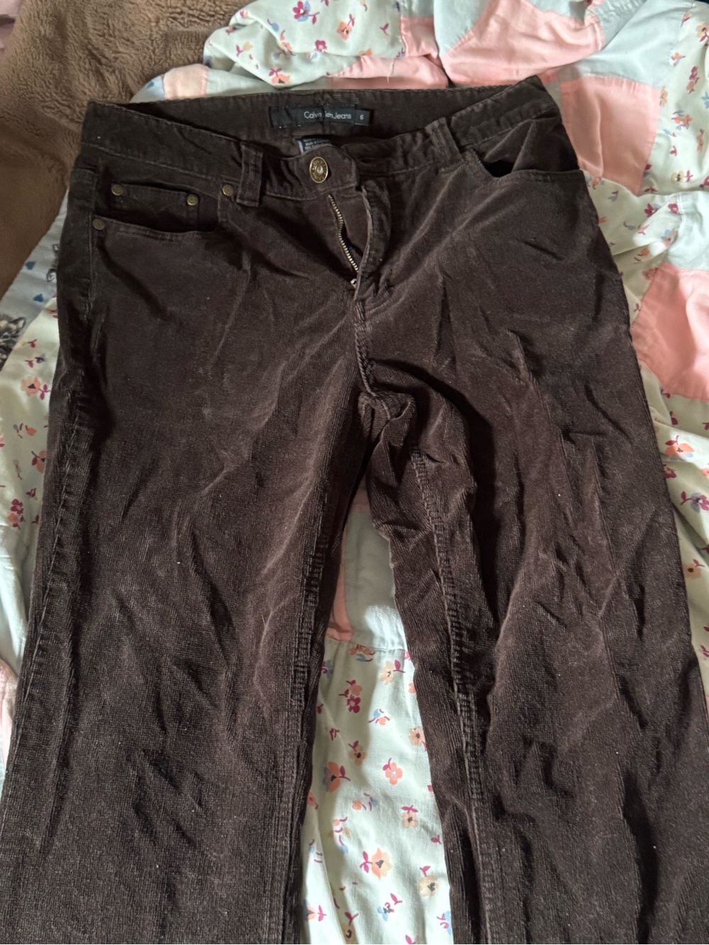 Calvin Klein Jeans Women’s Dark Brown Straight Leg Corduroy Jeans